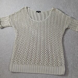 Carducci  Open Knit White/cream Crochet Top Womens Large